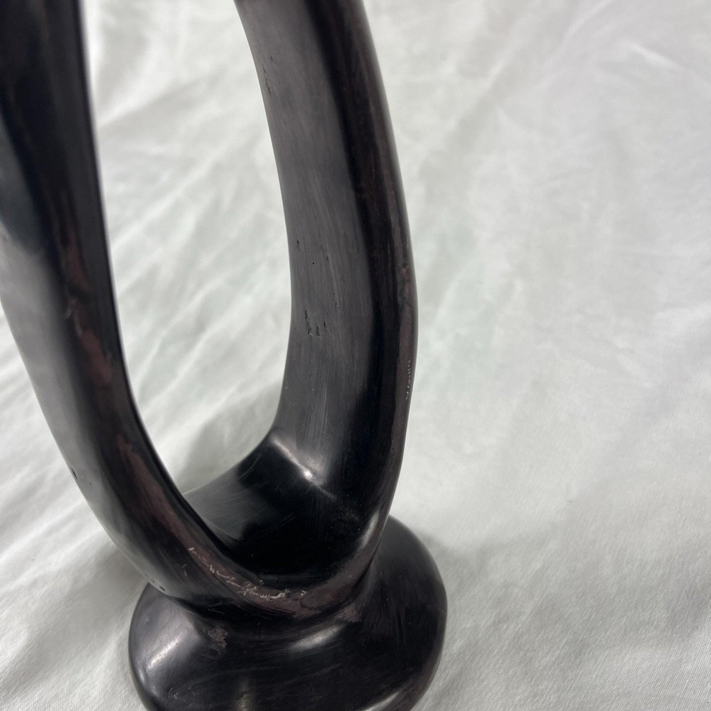 Signed Mother & Child Sculpture 11.5" Hand Carved Black Soapstone African Style - Picture 8 of 12